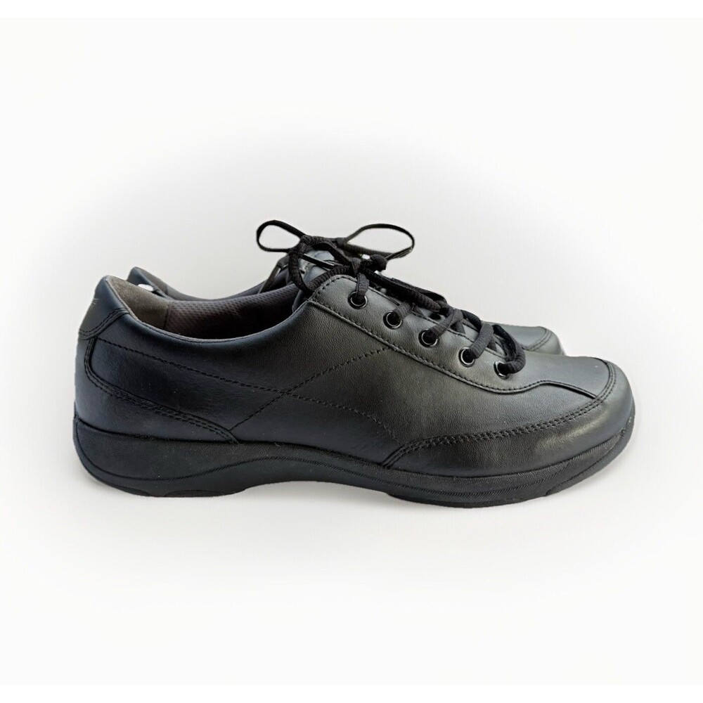 Dansko Womens Emma Lace Up Leather Comfort Sneaker Black Size 9.5 Slip Resistant
